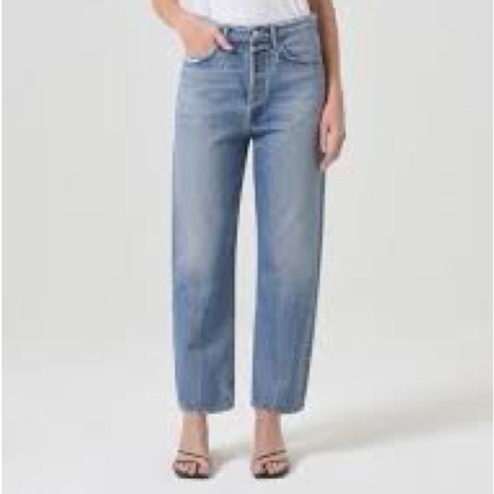 Agolde 90s mid rise straight crop in hooked size 27